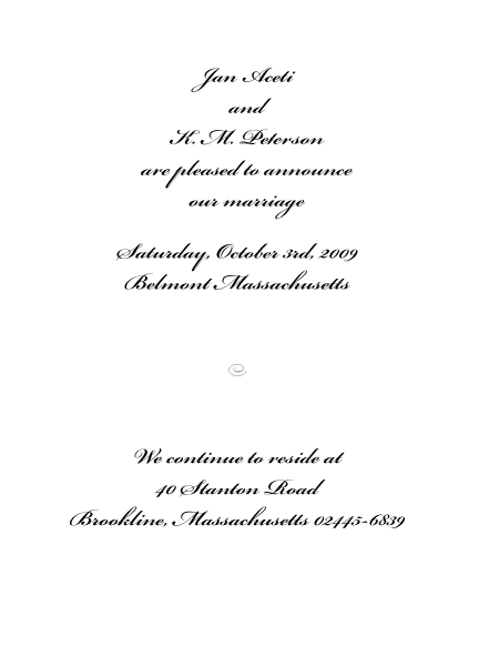 Wedding Announcement